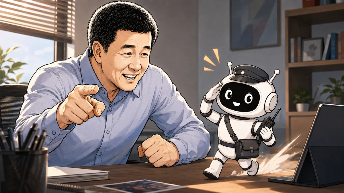 대표님의 손짓에 달려와 명령을 기다리는 AI 당번